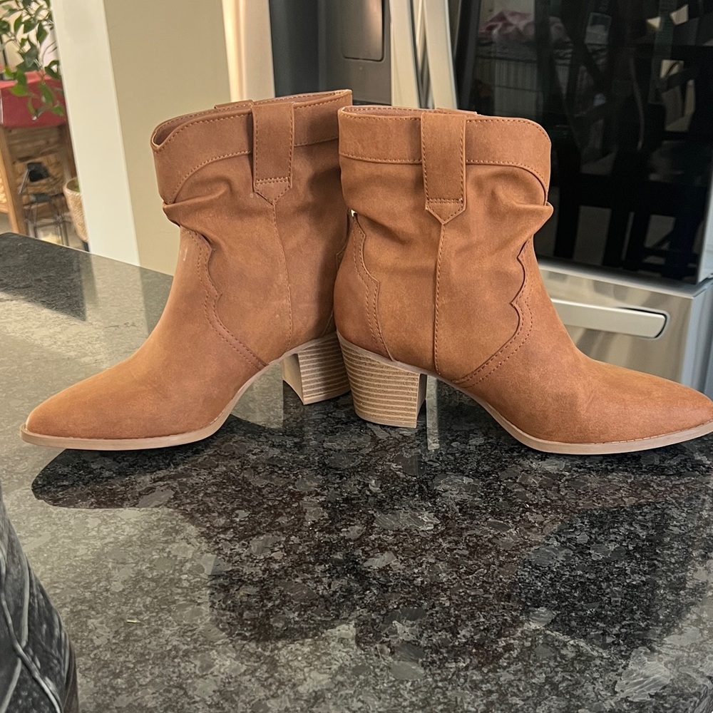 Time and Tru Brown Ankle Booties